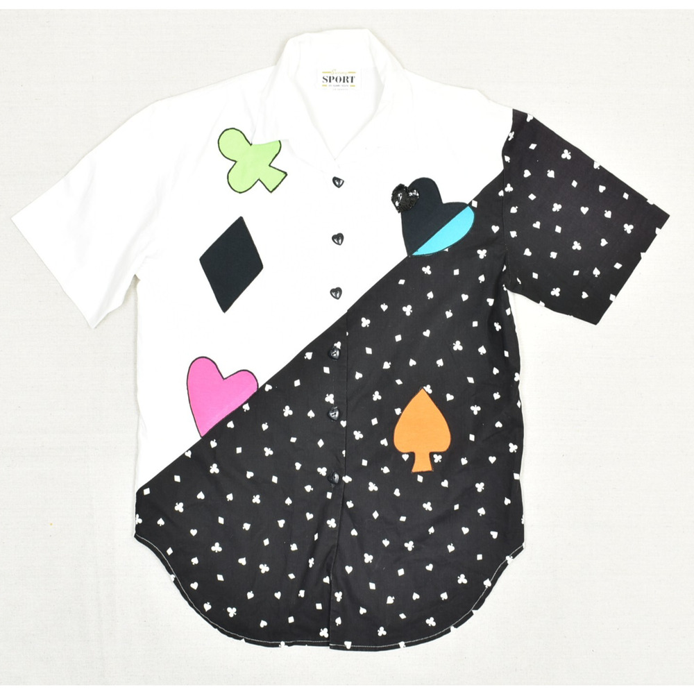 Sunny Sport Women's Button Up Top Geometric Cotton Blend Multicolor Size 10 USA